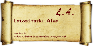 Latosinszky Alma névjegykártya